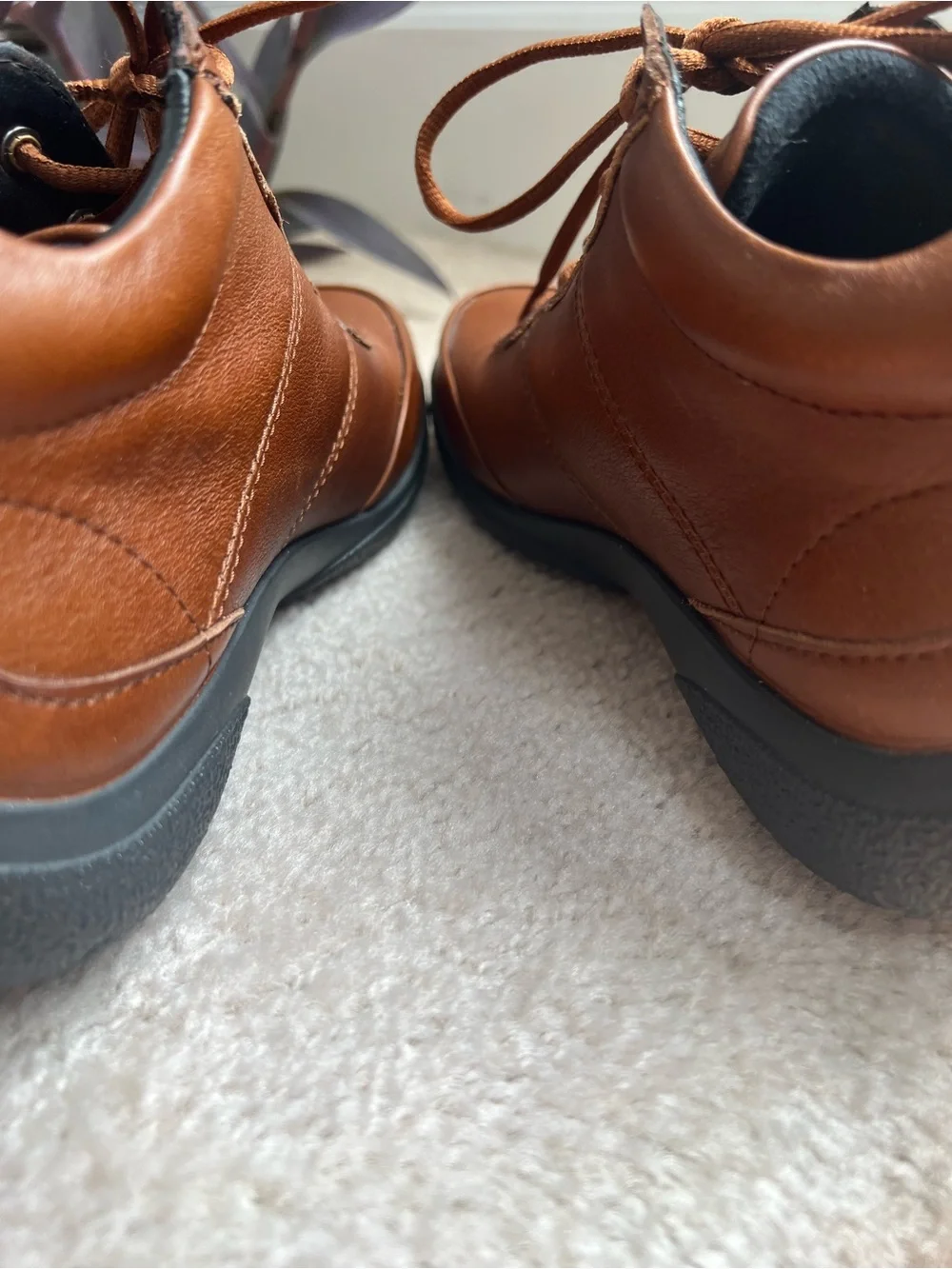 Hotter Women's Cognac Brown Leather Ankle Boots Outdoors Comfort Everyday Sz 7